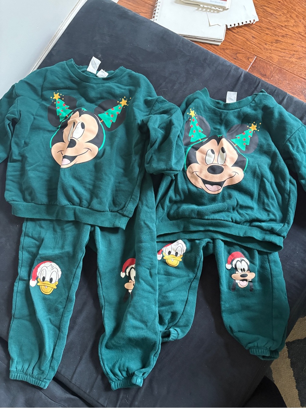 Kids Green Mickey & Friends Holiday Sweater Set